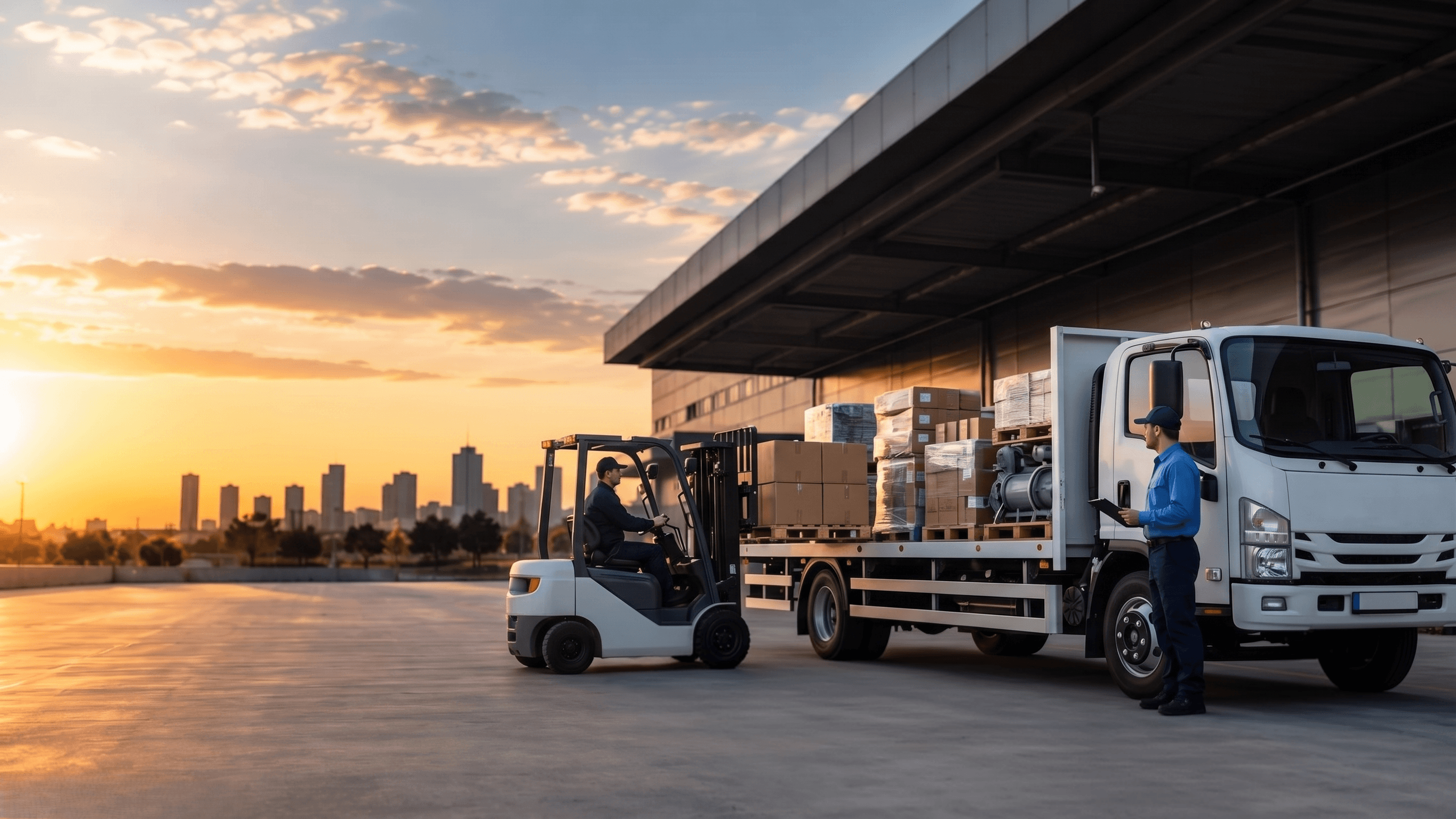 Parcel delivery truck