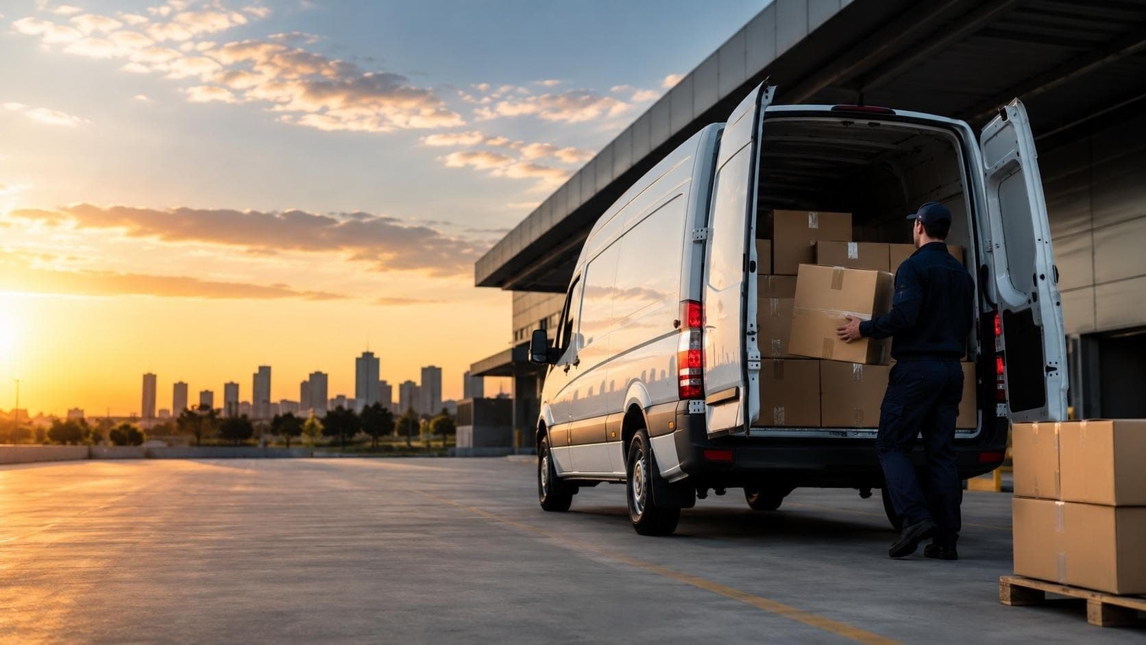 Parcel delivery truck