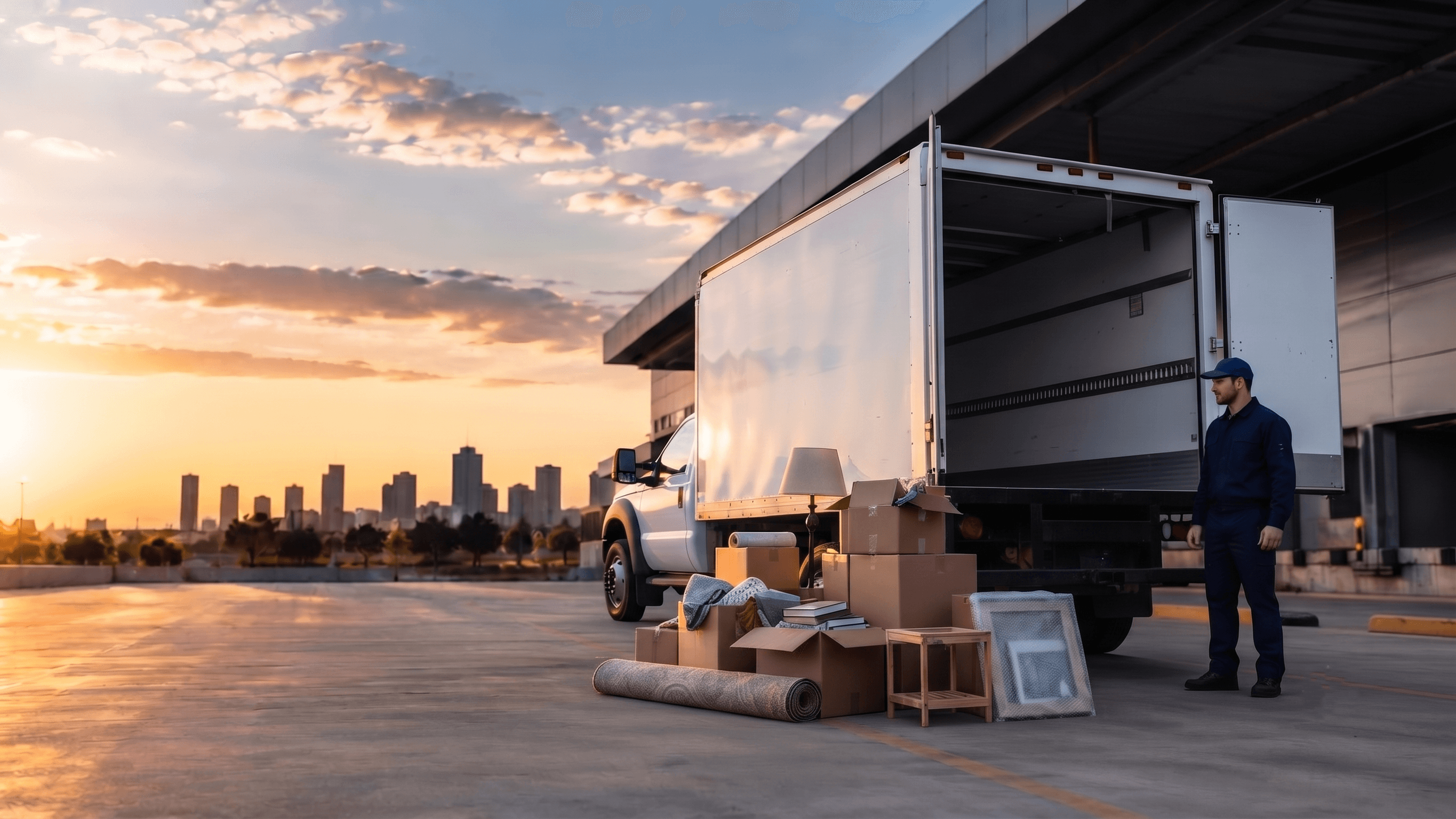Parcel delivery truck