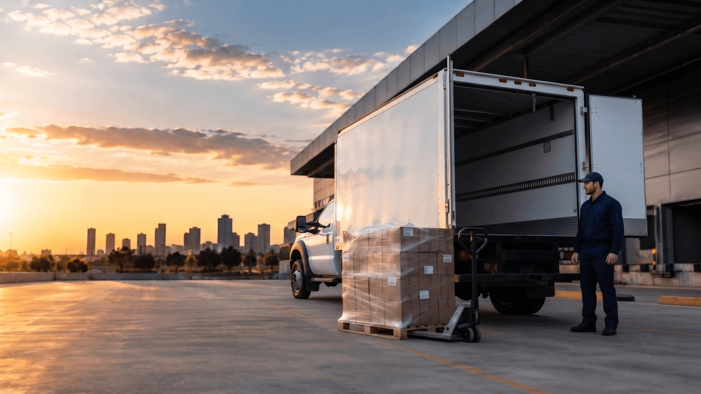 Parcel delivery truck
